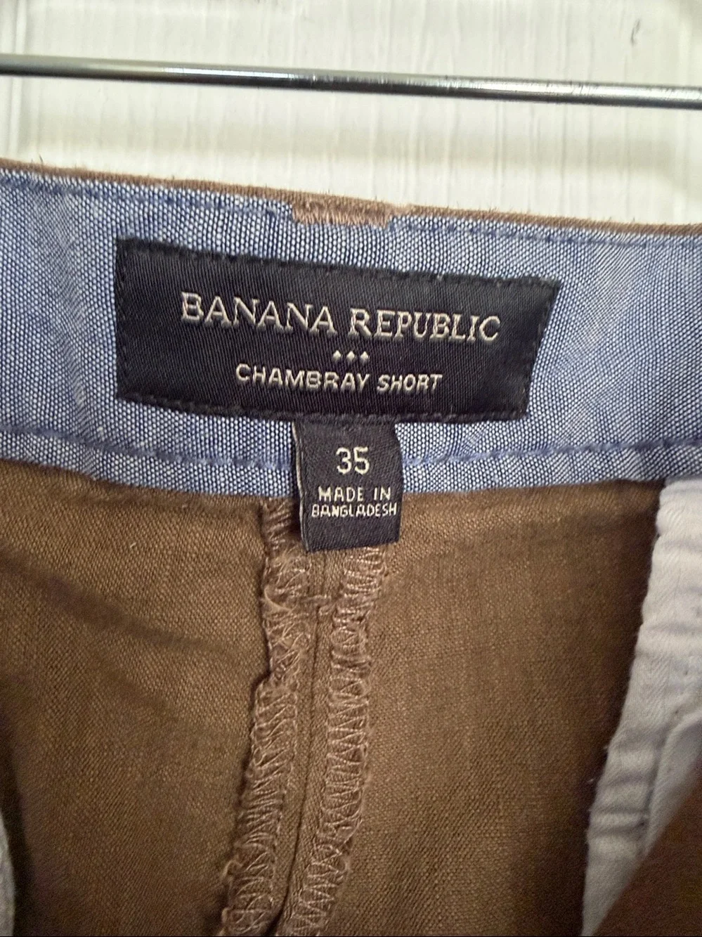 Banana Republic Brown Flat-Front Casual Chambray Shorts